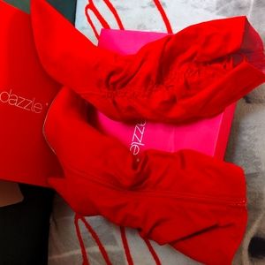 Shoe Dazzle size 11 Red knee high boots